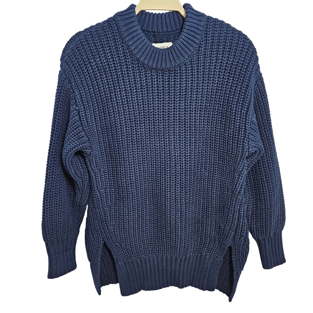 Pistola 100% Cotton Chunky Knit Sweater Helene Fisherman Relaxed Minimalist L